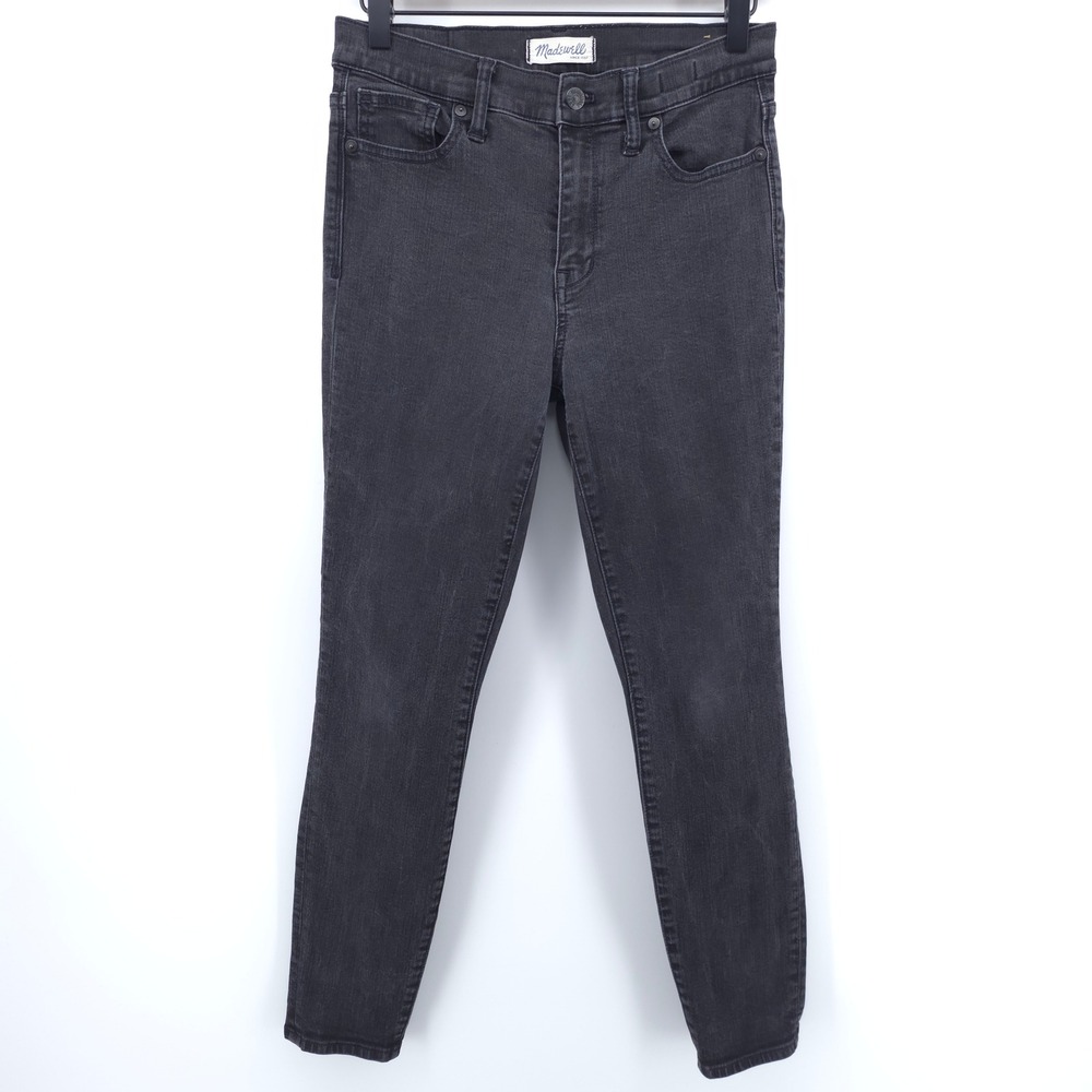 Madewell Womens Jeans High Riser Skinny 29 Black Faded Stretch